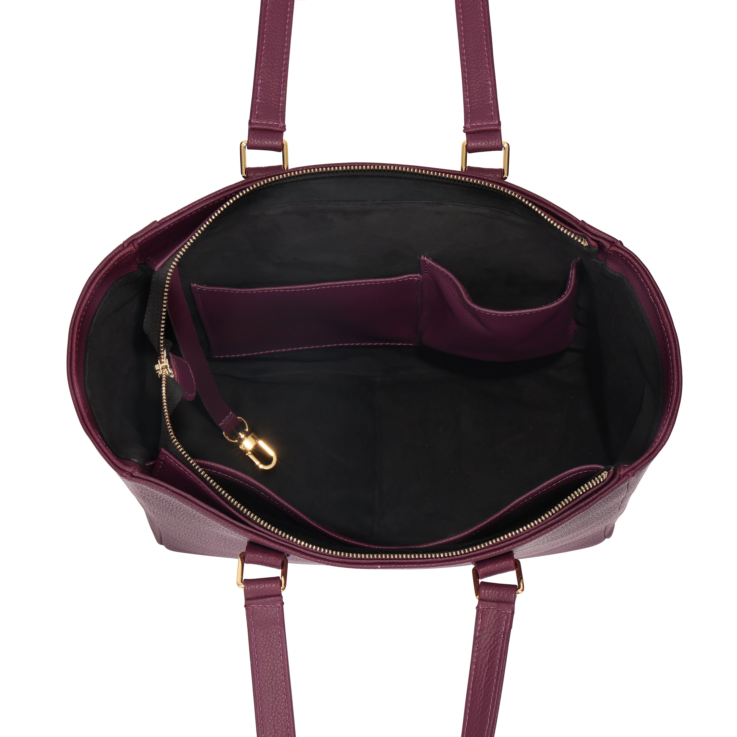 Classic Tote - Burgundy Pebble with Front Pocket