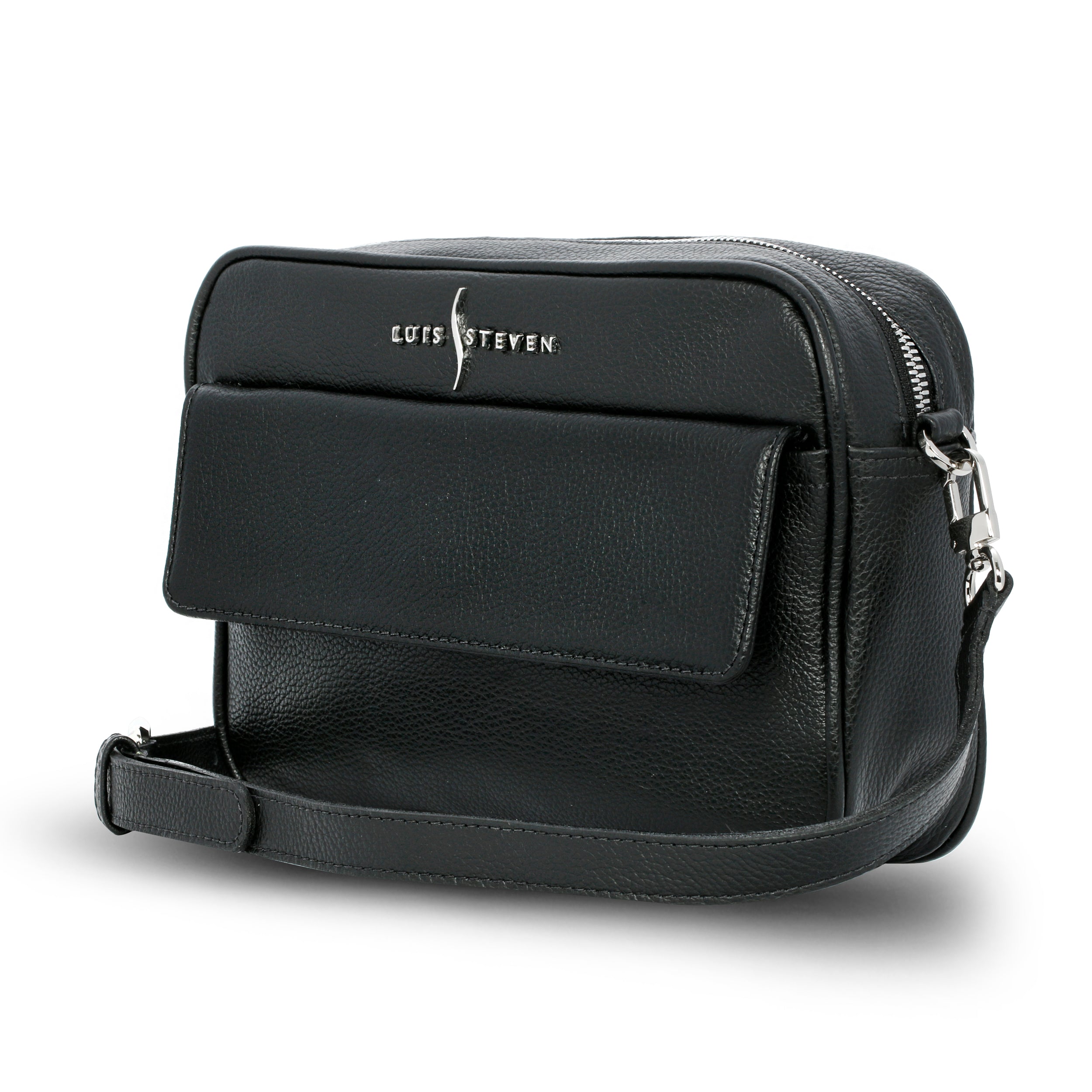 Crossbody Camera Bag - Black Pebble