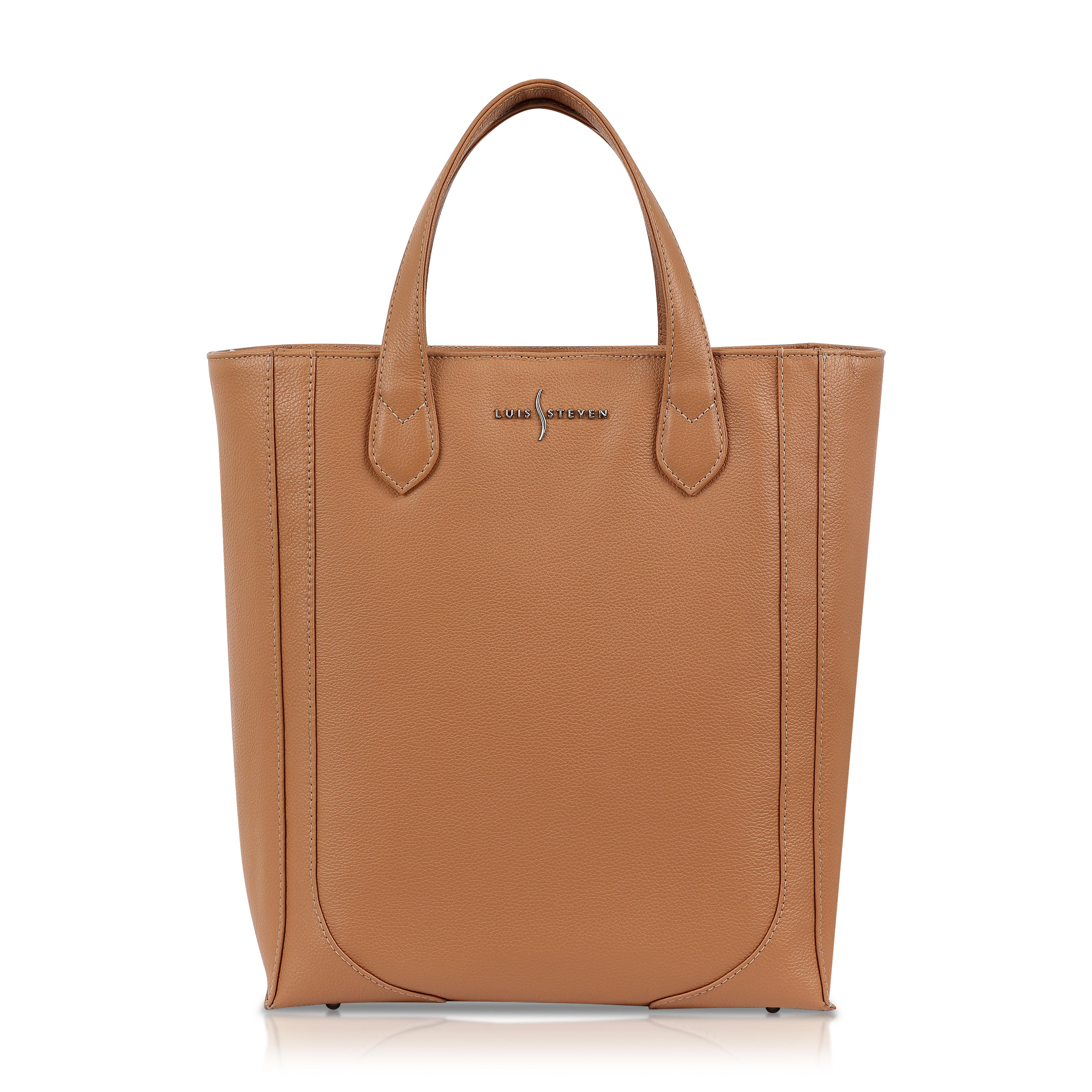 Tall Bucket Tote - Tan Pebble