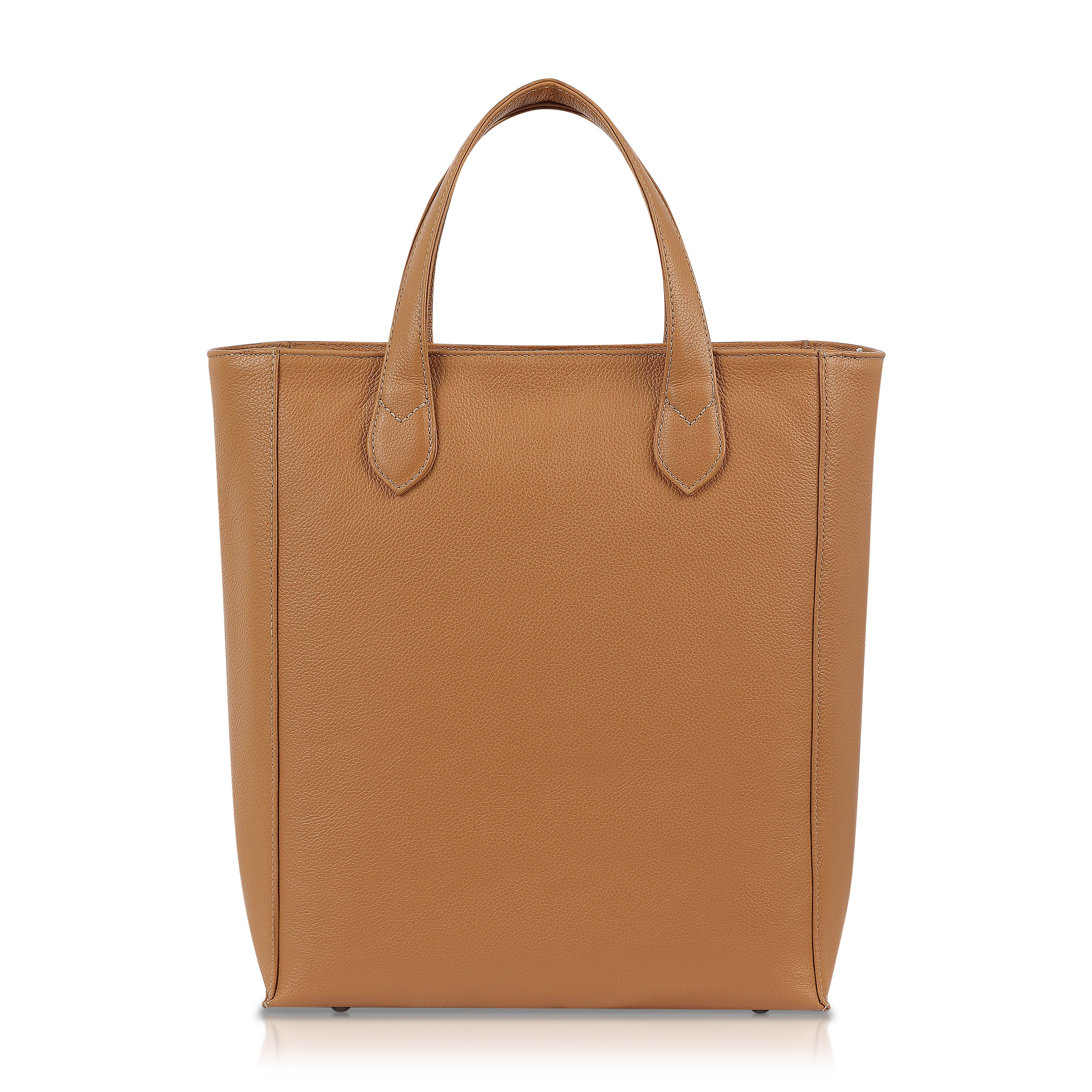Tall Bucket Tote - Tan Pebble