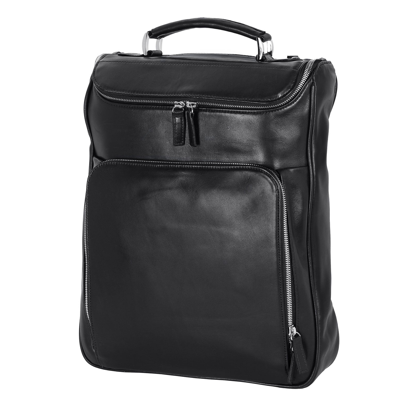 Medium Laptop Backpack - Black Calf Skin Luis Steven Medium Laptop Backpack - Black Calf Skin Luis Steven