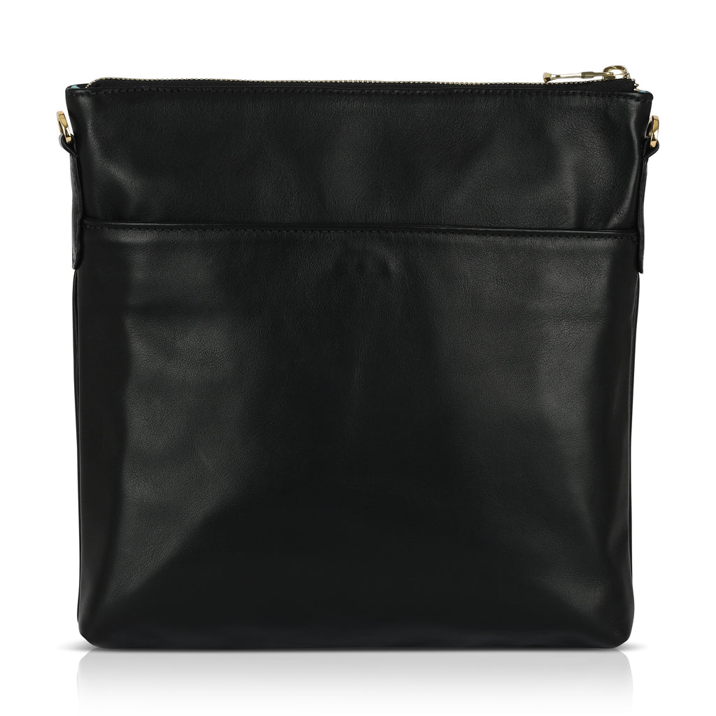 Flat Messenger -  Black Nappa Leather