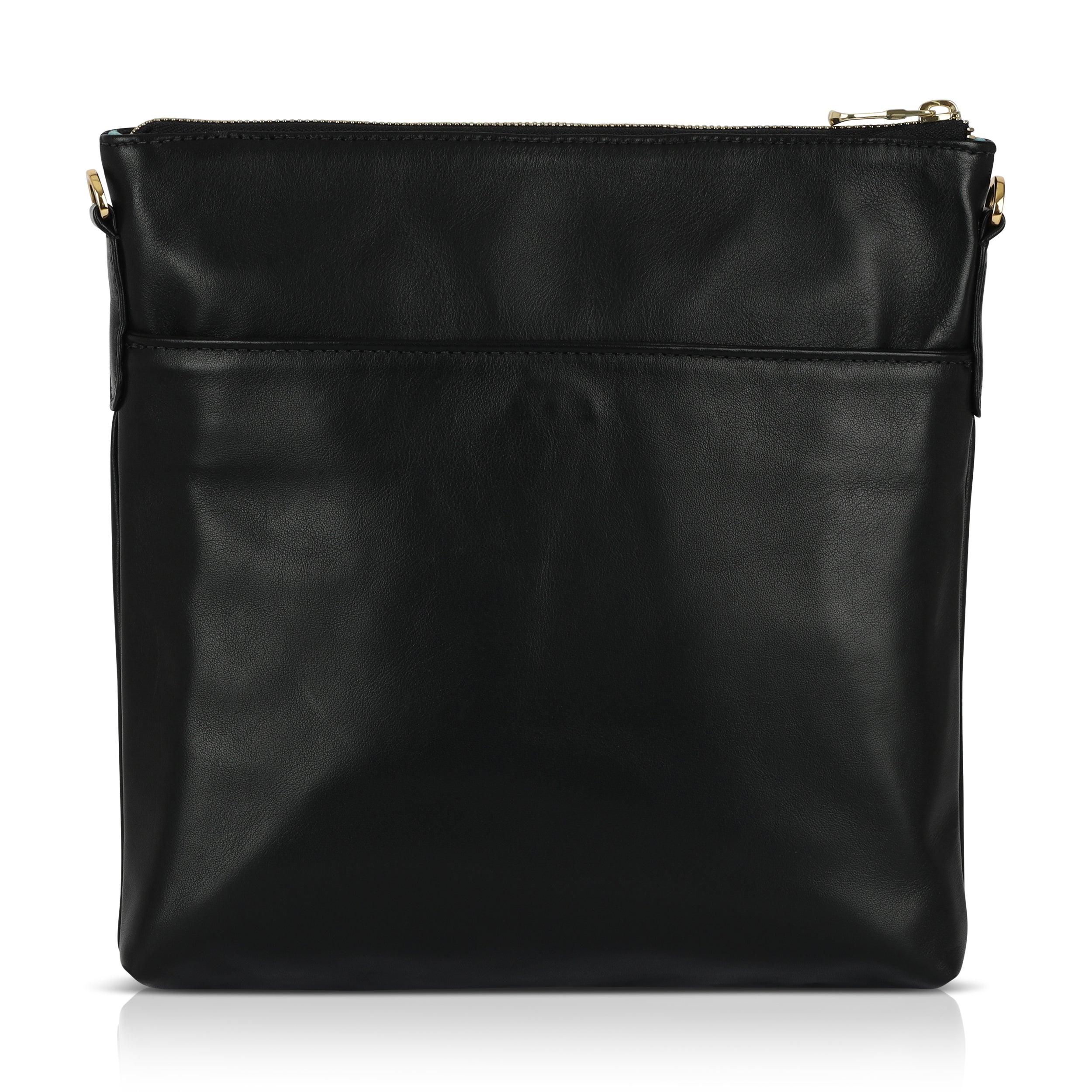 Flat Messenger -  Black Nappa Leather