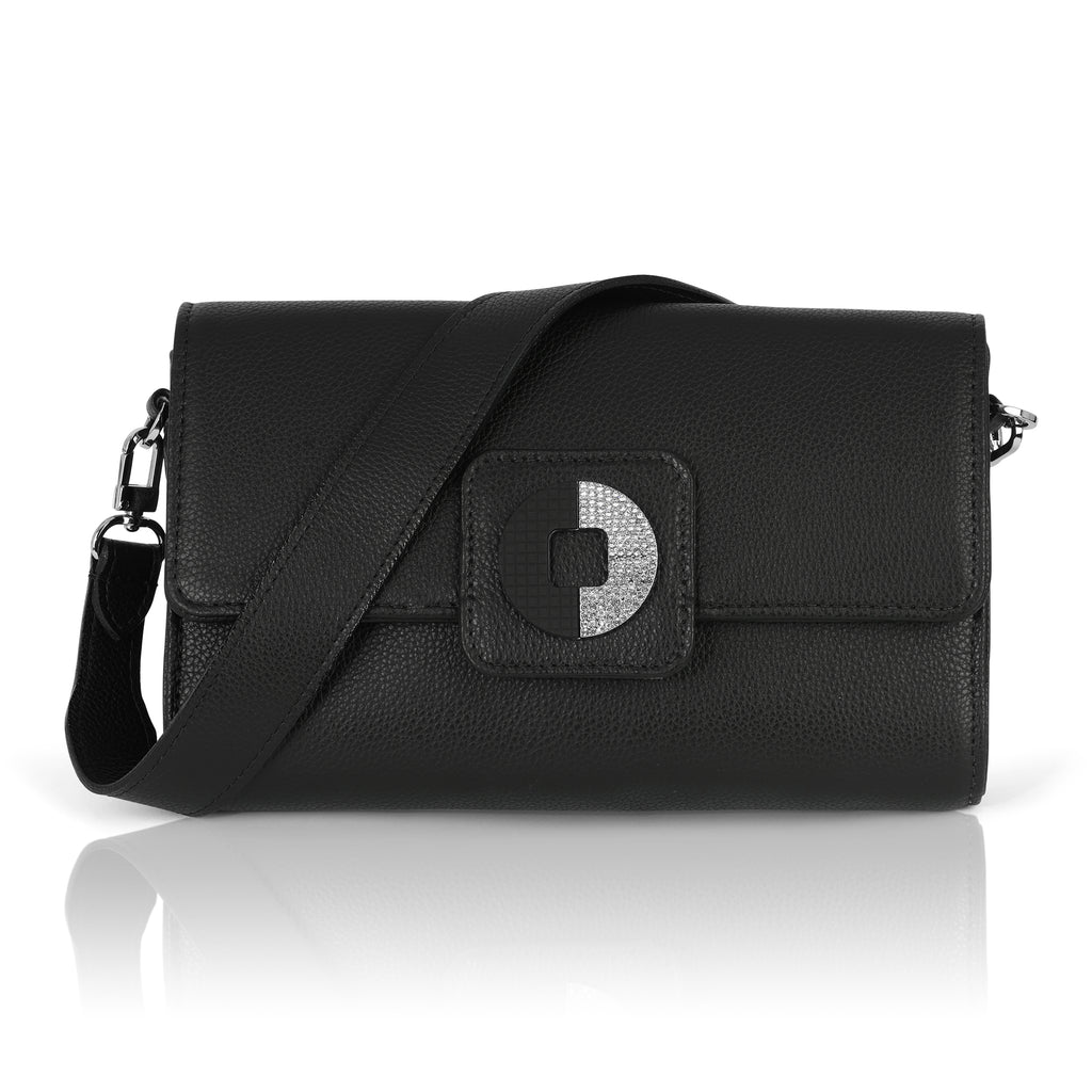 Kelly Shoulder Bag -  Black Pebble