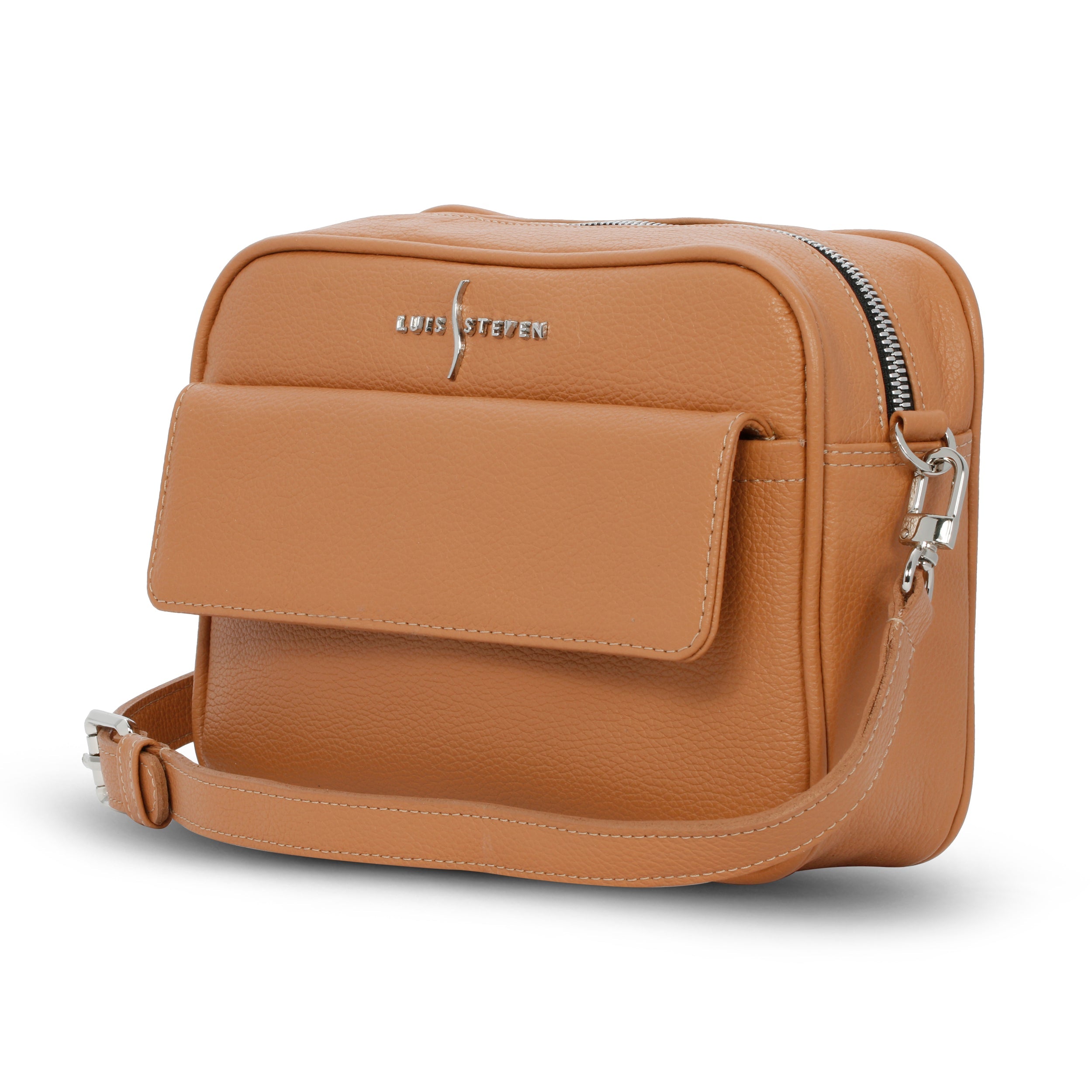 Crossbody Camera Bag Tan Pebble