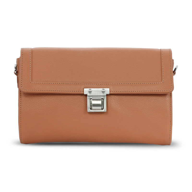 Kelly Clutch & Crossbody - Sand/Tan Pebble