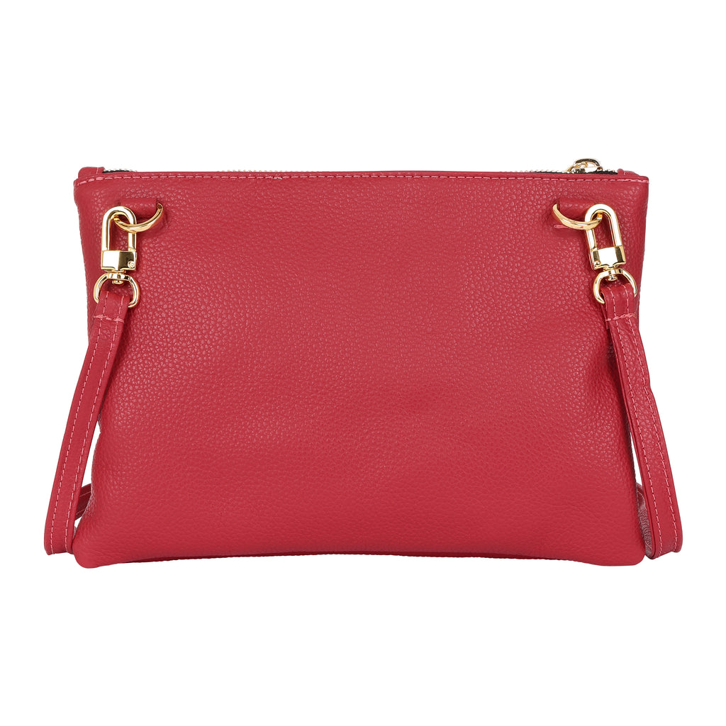 Crossbody Pouch- Red Pebble
