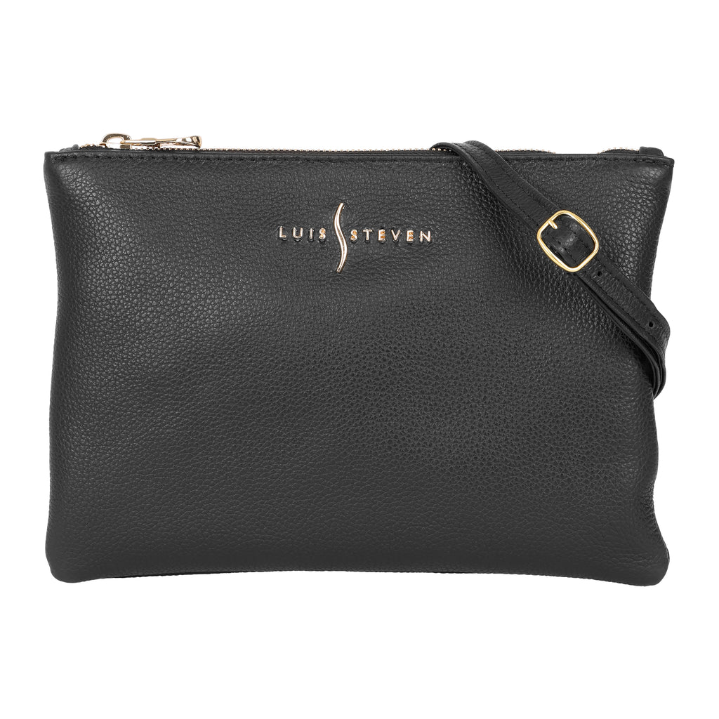 Crossbody Pouch- Black Pebble