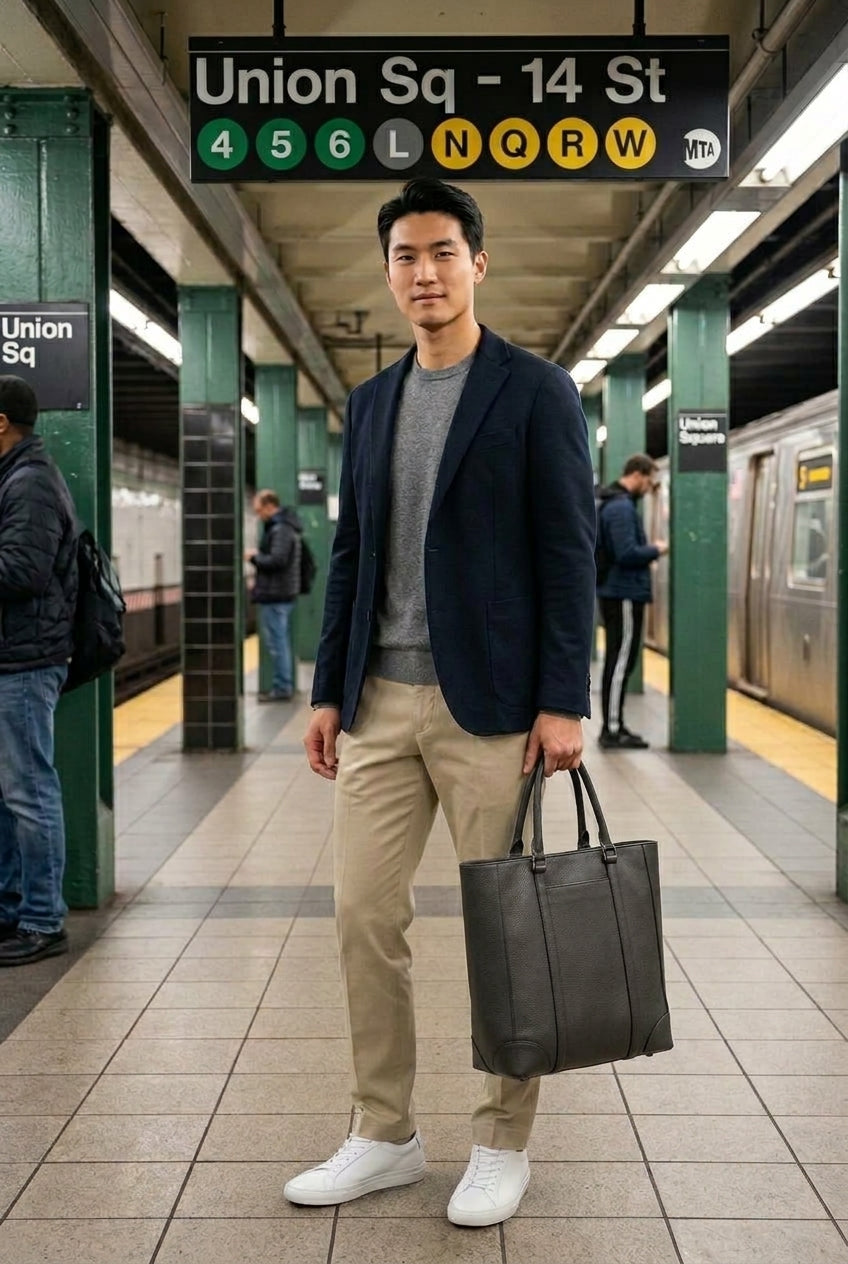 Tall Laptop Tote - Dark Gray