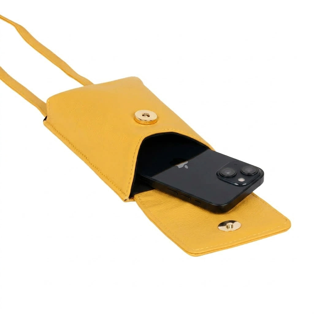 Crossbody Phone Pouch - Yellow Pebble