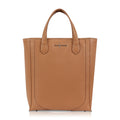 Tall Office Tote - Tan Pebble