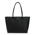 Luis Steven Medium Tote Pro 2.0 in black Italian pebble leather with top zipper and professional structured design