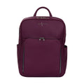 Luis Steven burgundy Italian pebble leather professional backpack with front organizer pocket and silver zippers
