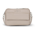 Luis Steven cream pebble leather crossbody camera bag with front phone pocket and nickel hardware