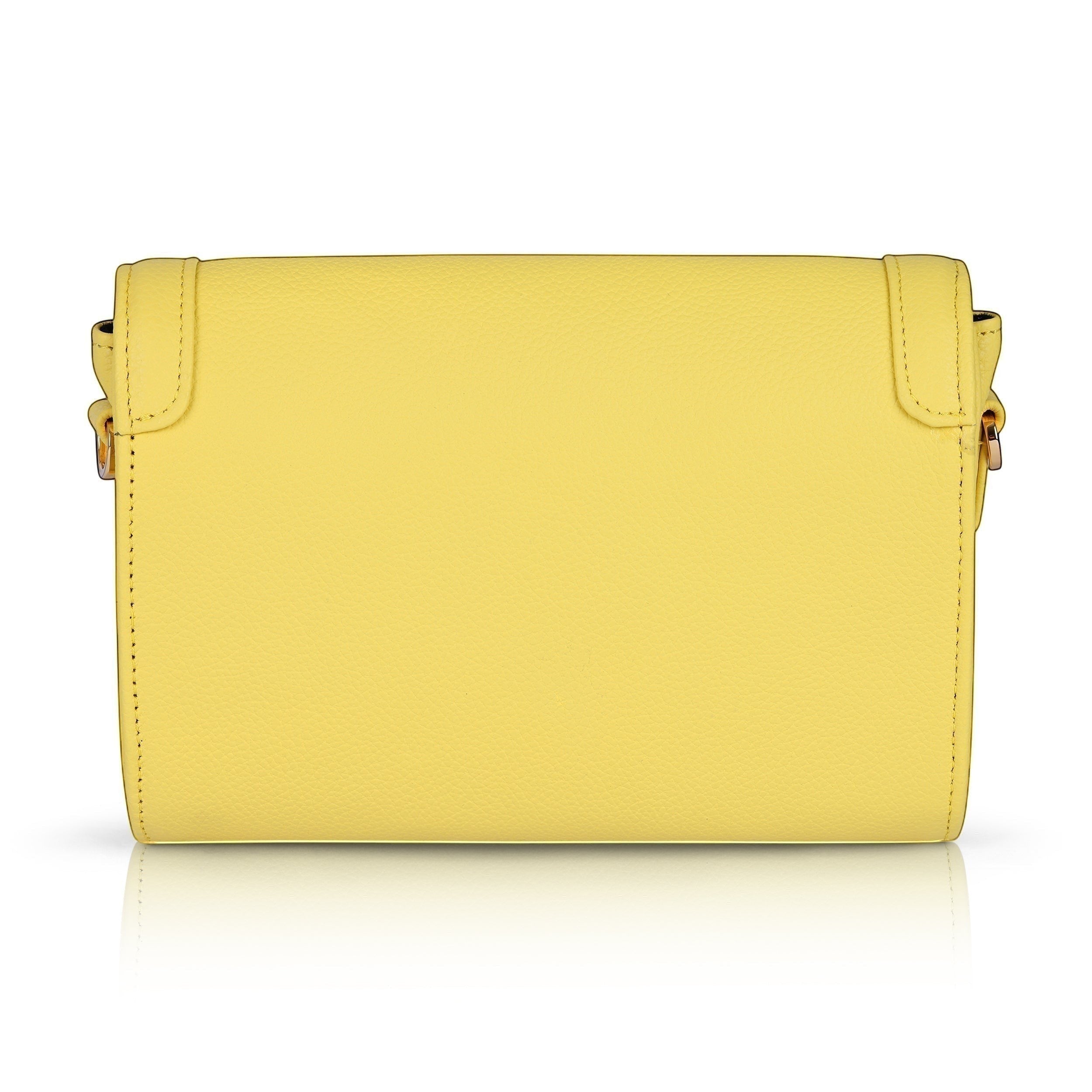 Luis Steven Charley crossbody bag in lime pebble leather with gold hardware and magnetic closure.