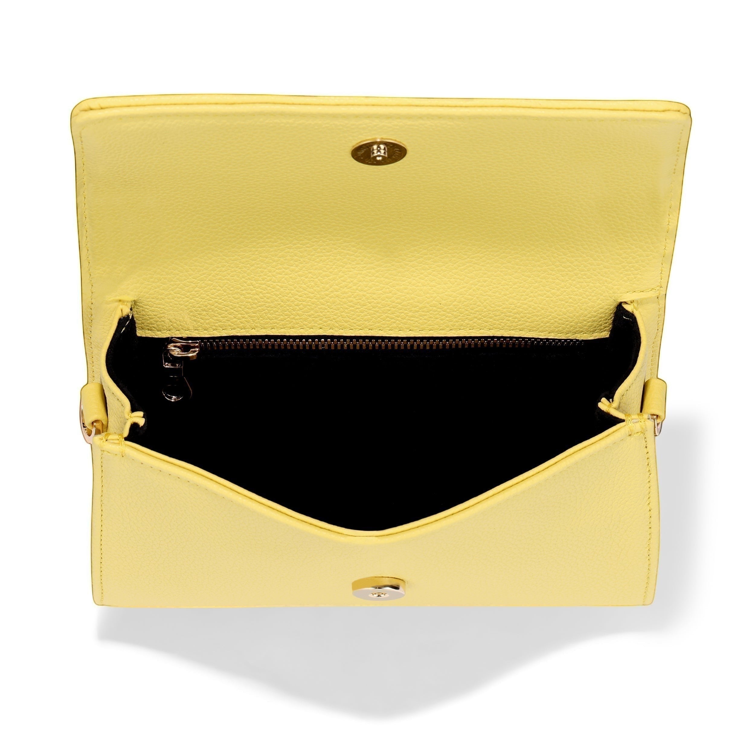 Luis Steven Charley crossbody bag in lime pebble leather with gold hardware and magnetic closure.