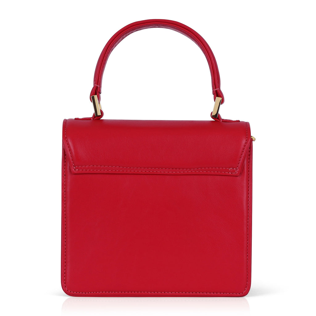 Luis Steven Madie small red nappa leather top handle bag with gold hardware details