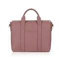 Luis Steven rose Italian pebble leather Slim Totebrief with gold hardware and front pocket