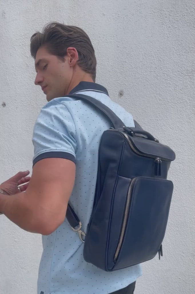 Medium Laptop Backpack - Black Calf Skin