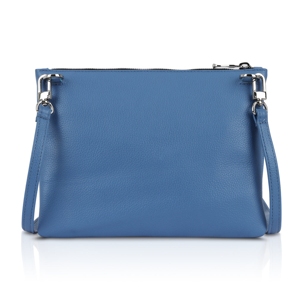 Crossbody Pouch- Baby Blue Pebble