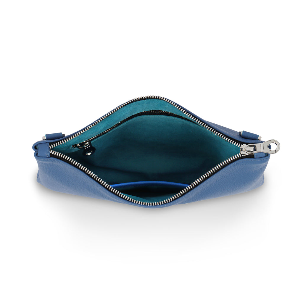 Crossbody Pouch- Baby Blue Pebble