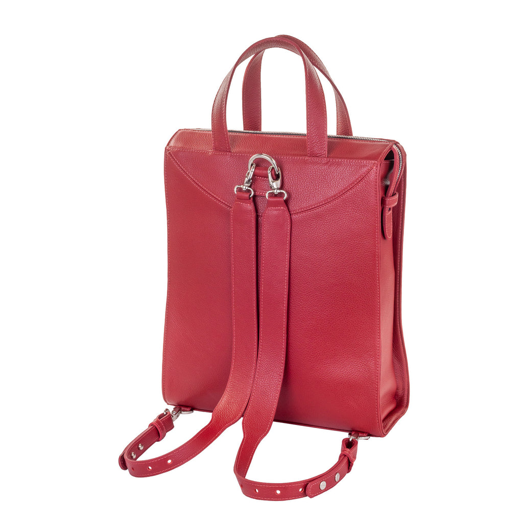 Tote Style Backpack - Red Pebble