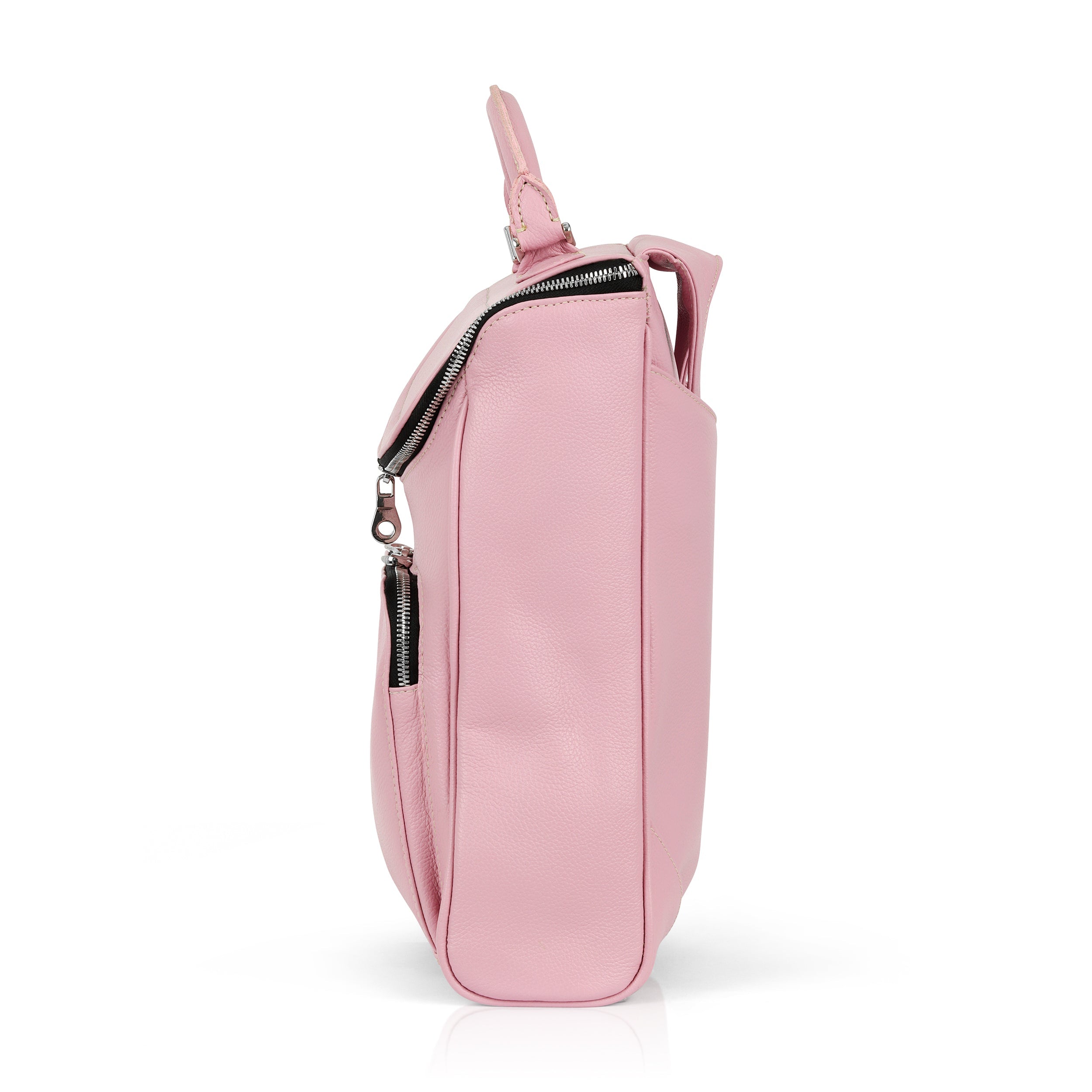 Pink leather laptop backpack online