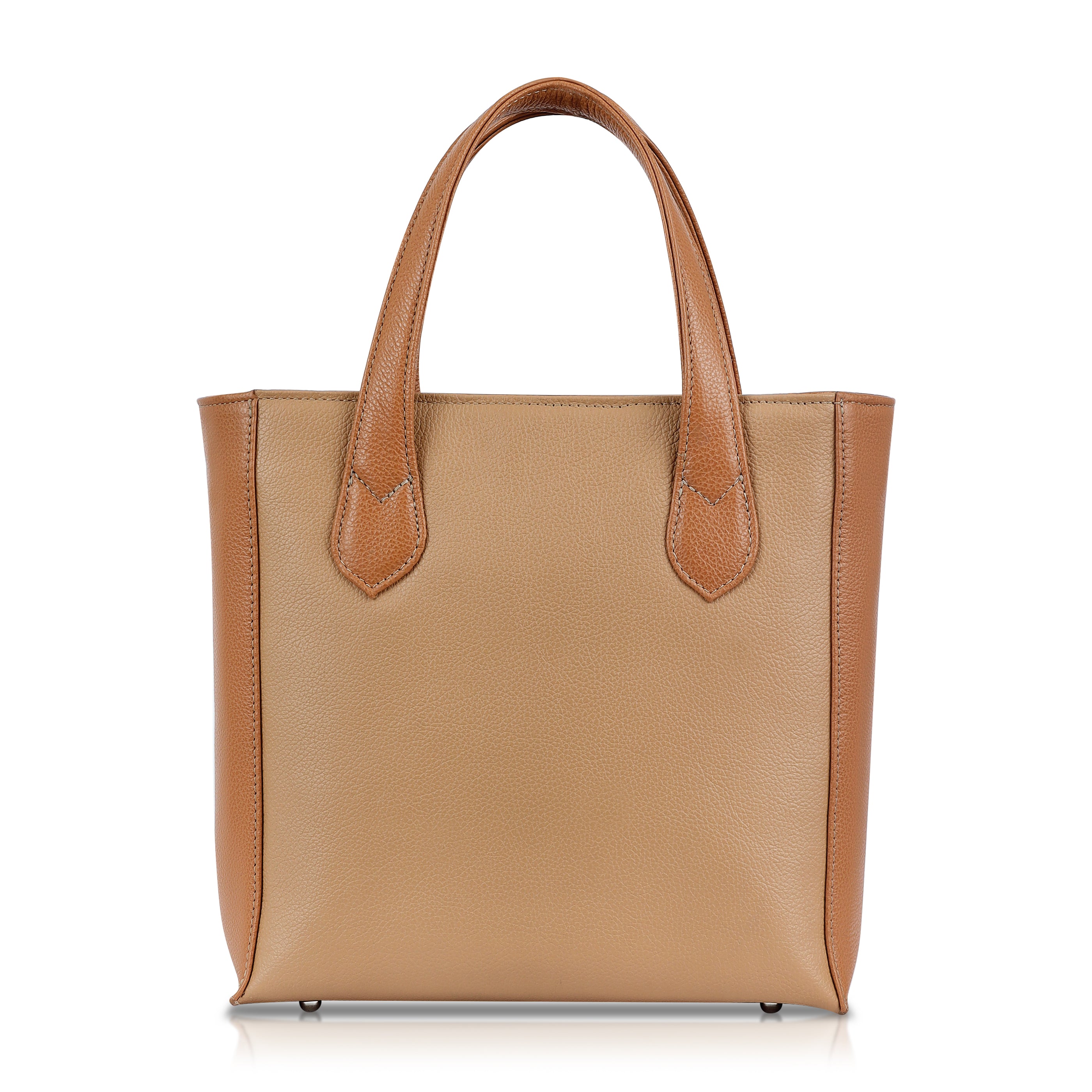 Small Bucket Tote- Tan Pebble