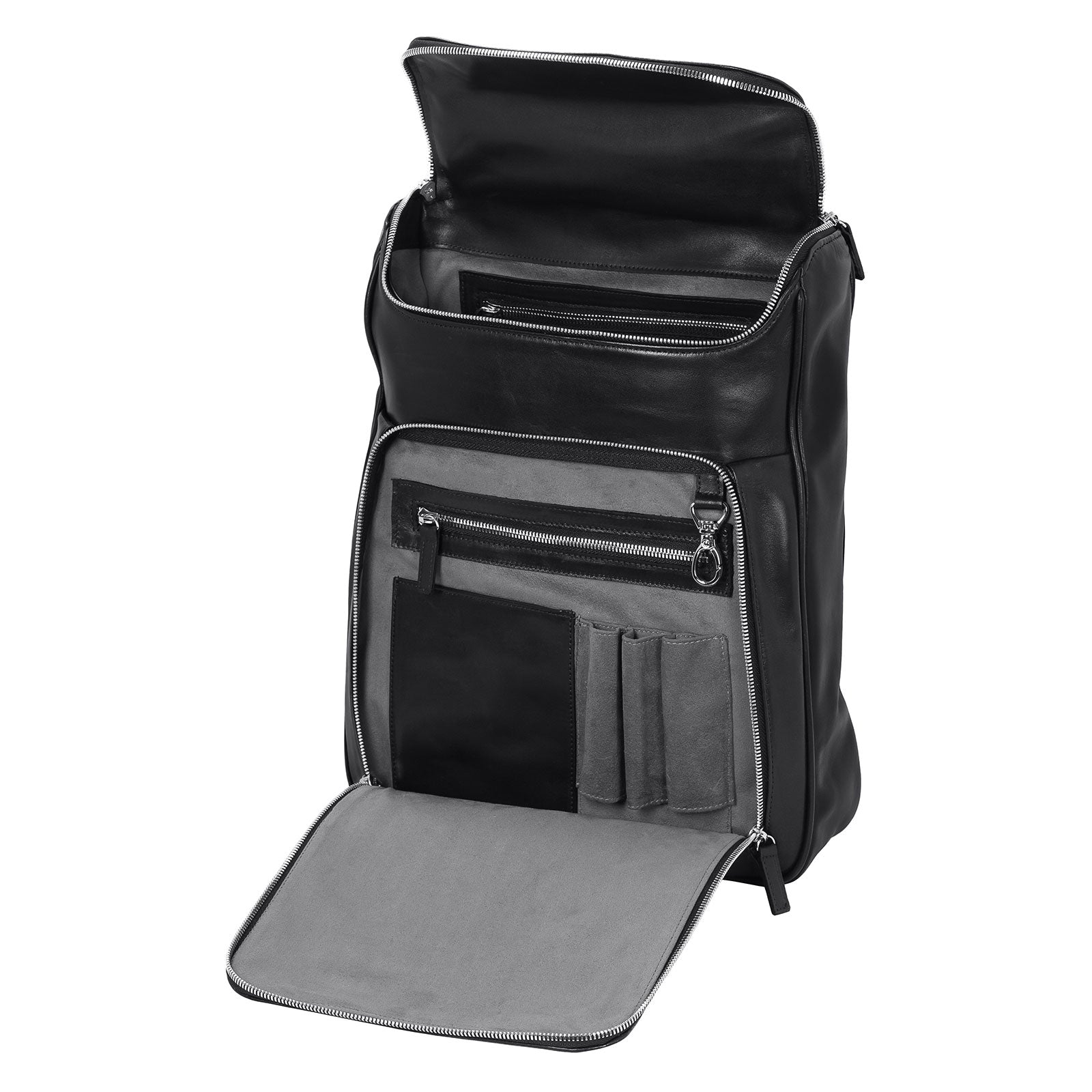 Medium Laptop Backpack - Black Calf Skin