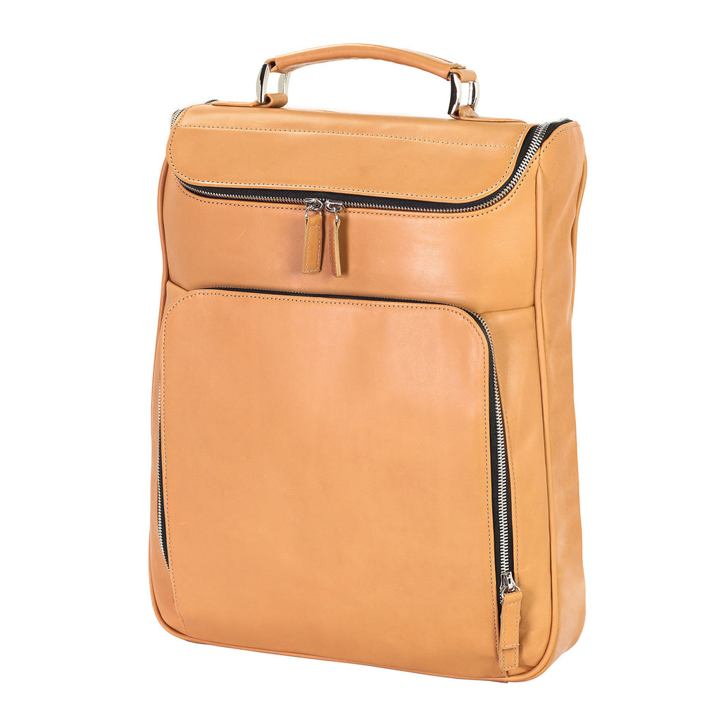 Medium Laptop Backpack - Tan Calf Skin
