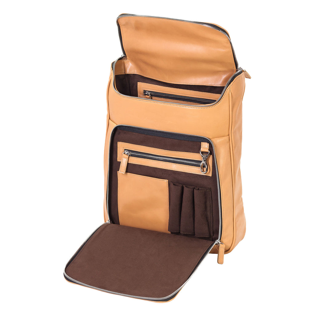 Medium Laptop Backpack - Tan Calf Skin