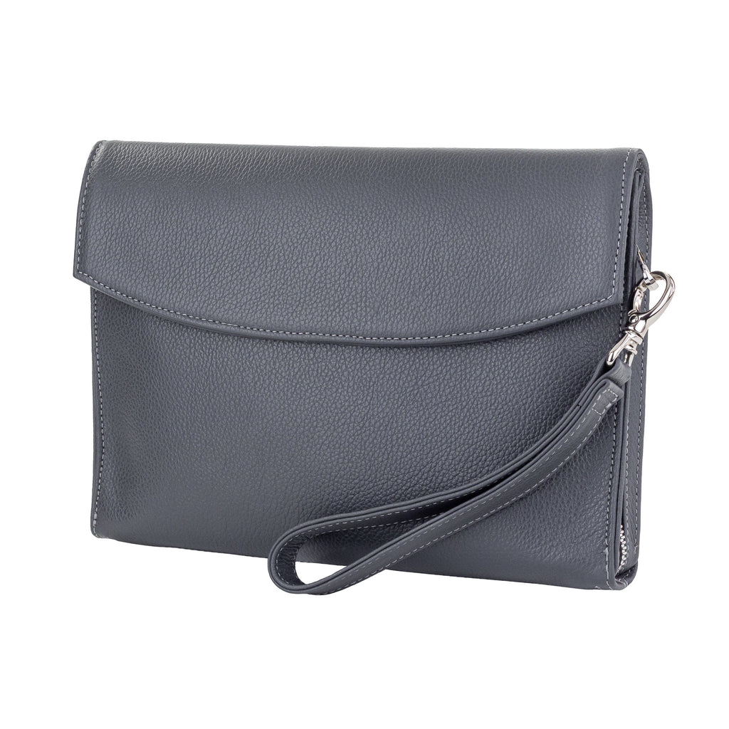 Men's Clutch- Gray Pebble