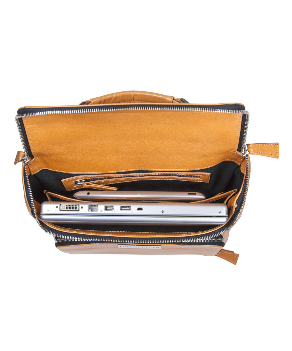 Medium Laptop Backpack 15"/16" screen - Tan Calf Skin
